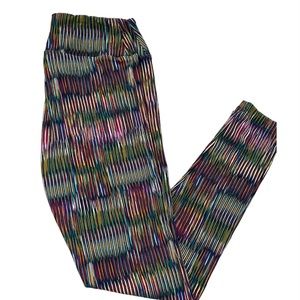 LuLaRoe Green, Purple and Gold OS leggings